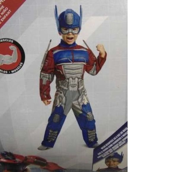 Toddler Transformers Optimus Prime Halloween Costume 3T/4T Muscle Jumpsuit, Mask - Picture 4 of 8